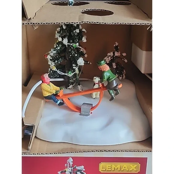 LEMAX Village Collection See-Saw Fun Animated Lighted Table Accent 54324 New Vtg - Picture 2 of 5